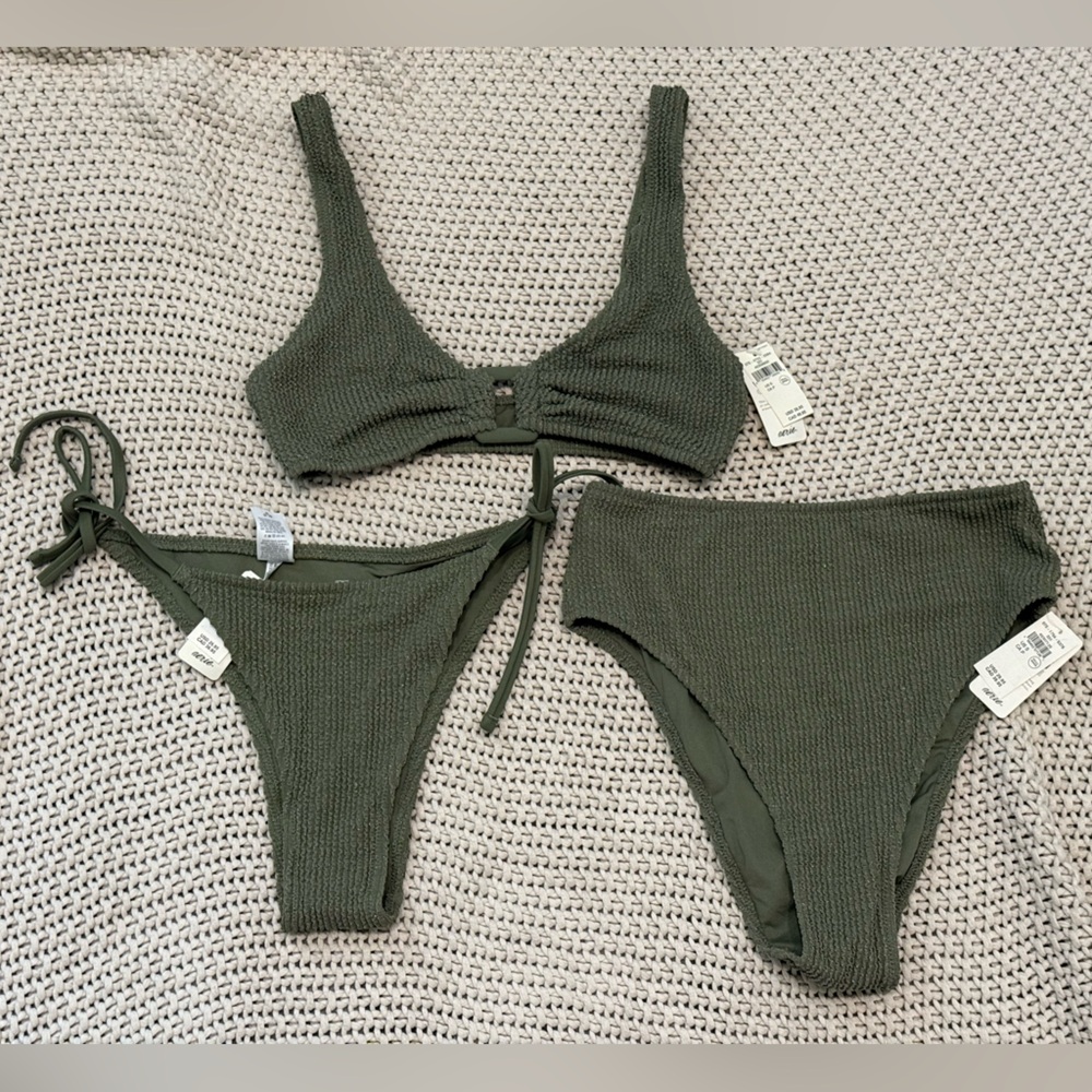 NWT Aerie Olive Green Bikini Set - Size Small
